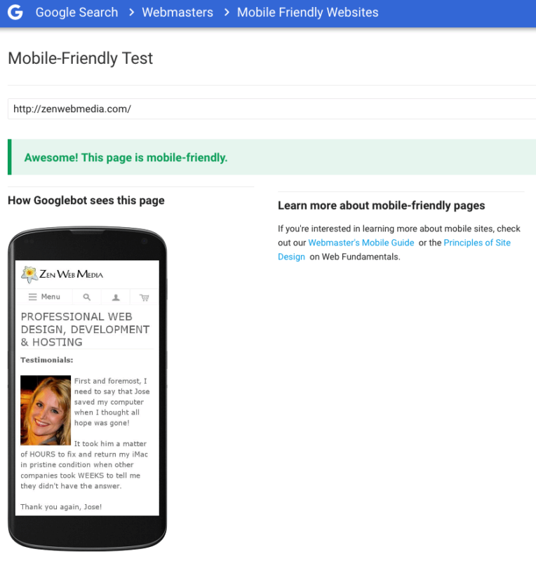 is your website mobile friendly